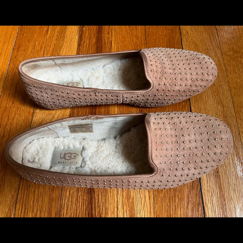UGG Tan Studded Loafers